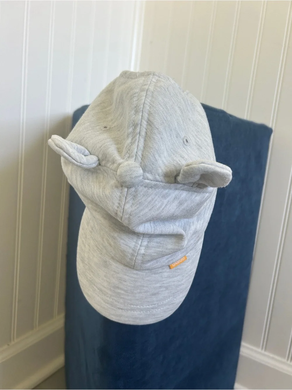 Toddler White and Grey Baseball Cap Set Bear Ear Details -